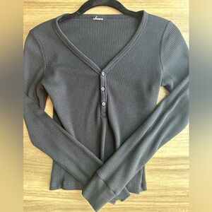 TNA black womans thermal Henley size X Small